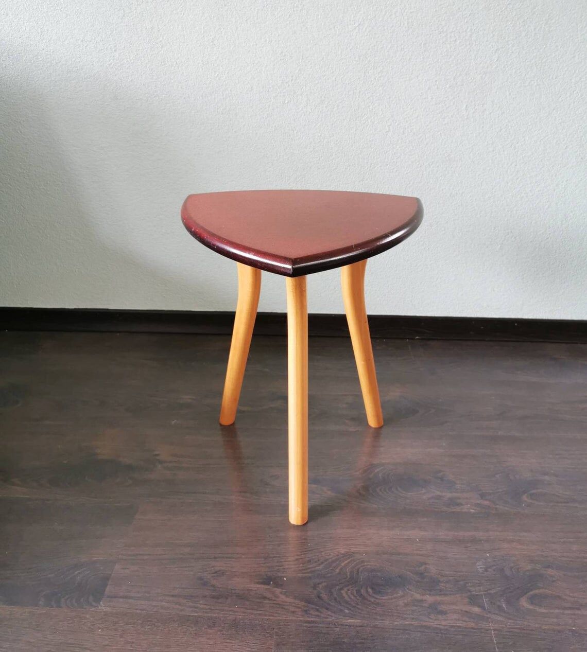 Wooden 1970s tabouret