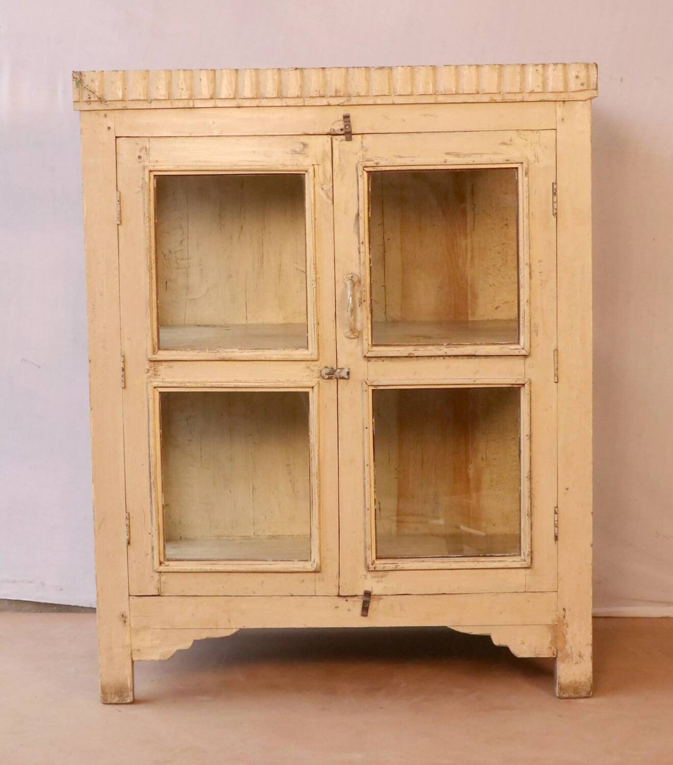 Art Deco cabinet in original ecru patinated Burmese teak.