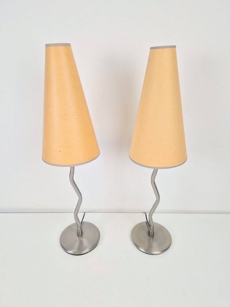 Lampes de table vintage Squiggle Antimon Zigzag d'Ikea, années 1990, ensemble de 2