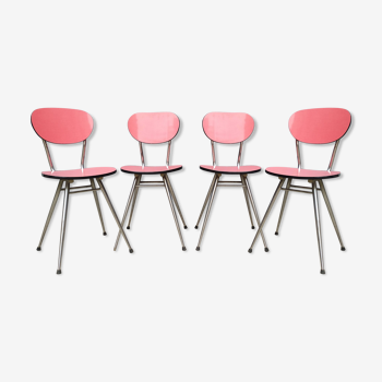 Set 4 chaises formica rouge