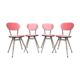 Set 4 chaises formica rouge