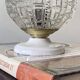 Ceiling light or globe wall light, moulded glass, 14 cm, porcelain rose.