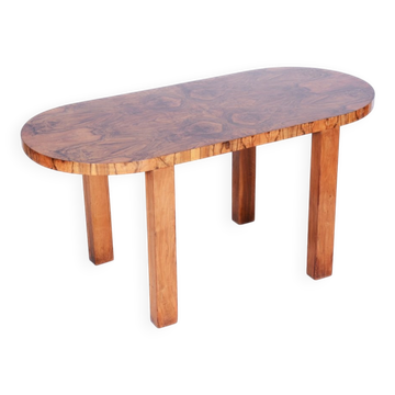 Table Art Déco tchèque en noyer caucasien, années 1930