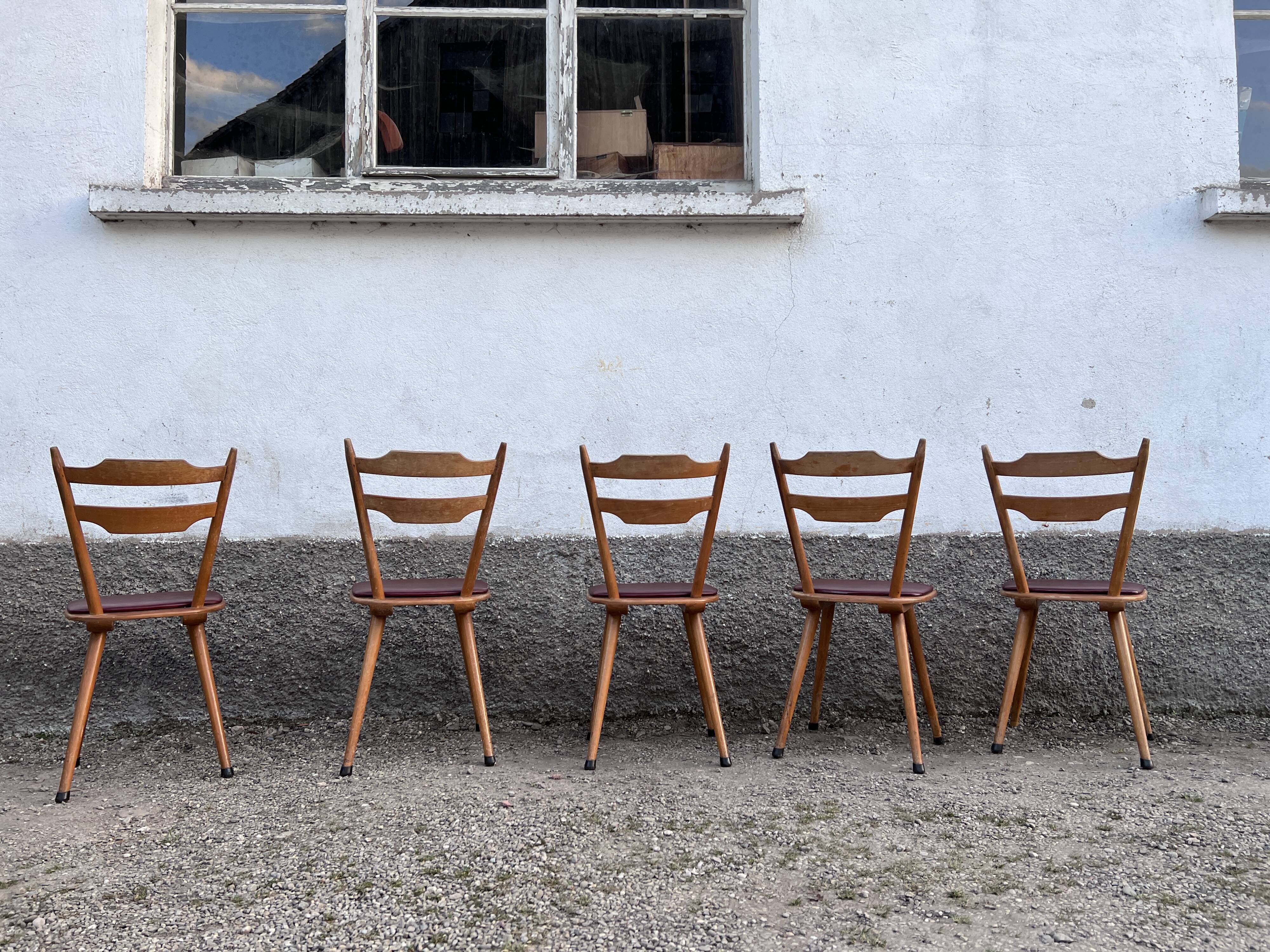 Bistro chair vintage Scandinavian brasserie colorful galette - 1950 1960