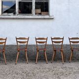 Bistro chair vintage Scandinavian brasserie colorful galette - 1950 1960