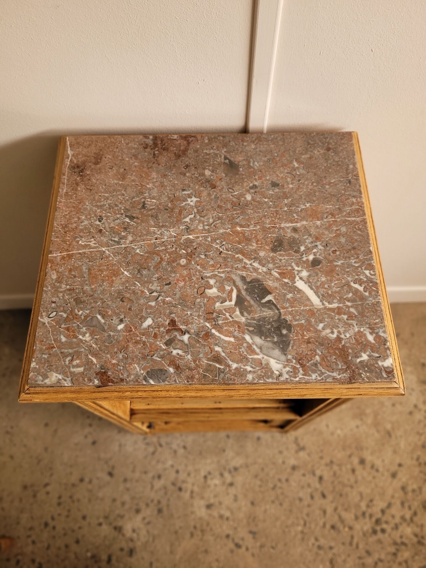 Wooden bedside table in Art Deco style