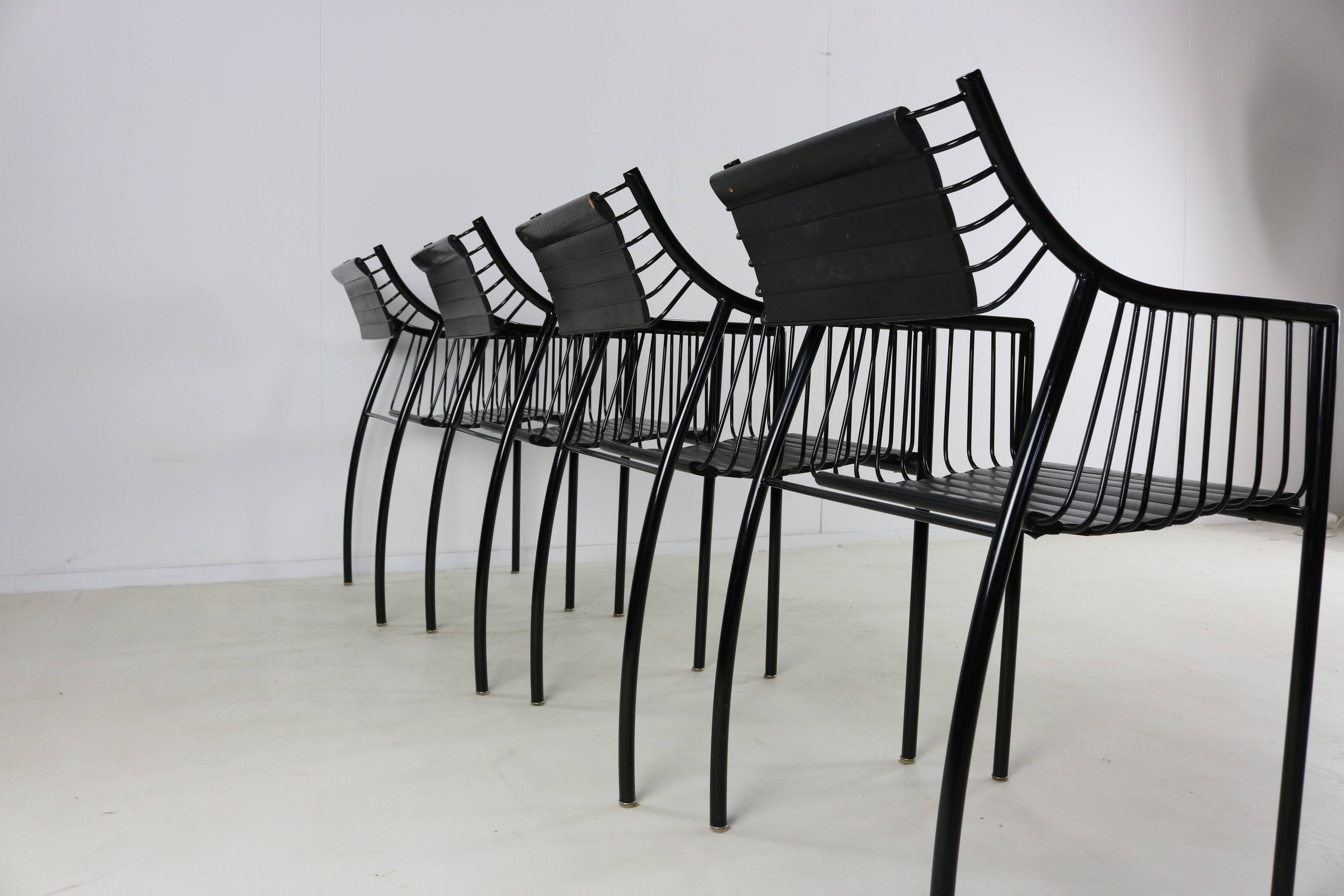 Set of four dutch design dining arm chairs by Ruud Jan Kokke
