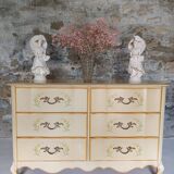 Commode double jaune pale