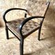 Vintage armchair with woven cord and wooden frame, Axel Larsson, circa 1960.