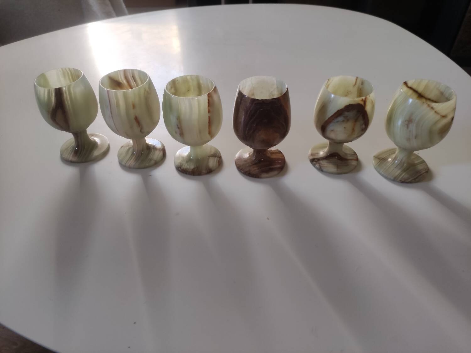 6 onyx wine glasses