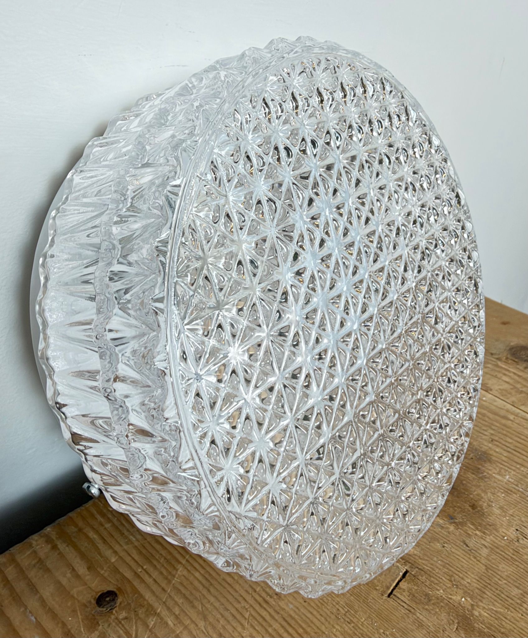 Vintage Glass Wall or Ceiling Light, 1970s