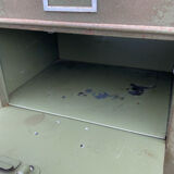 Military metal cabinet with hinged door
