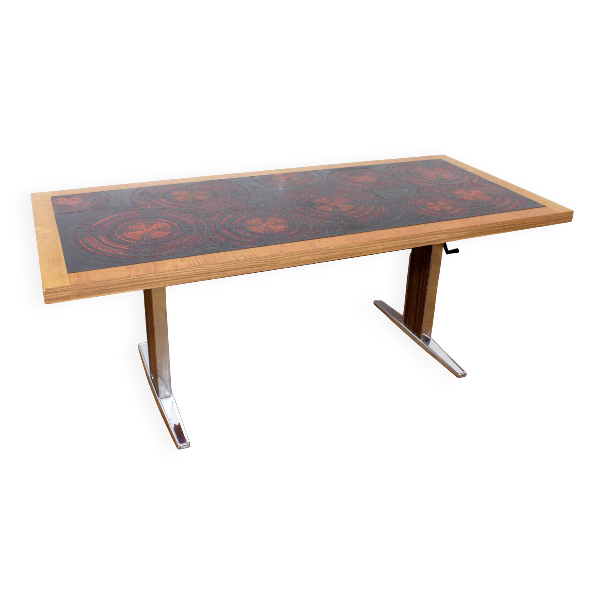 1970s rise and fall coffee table