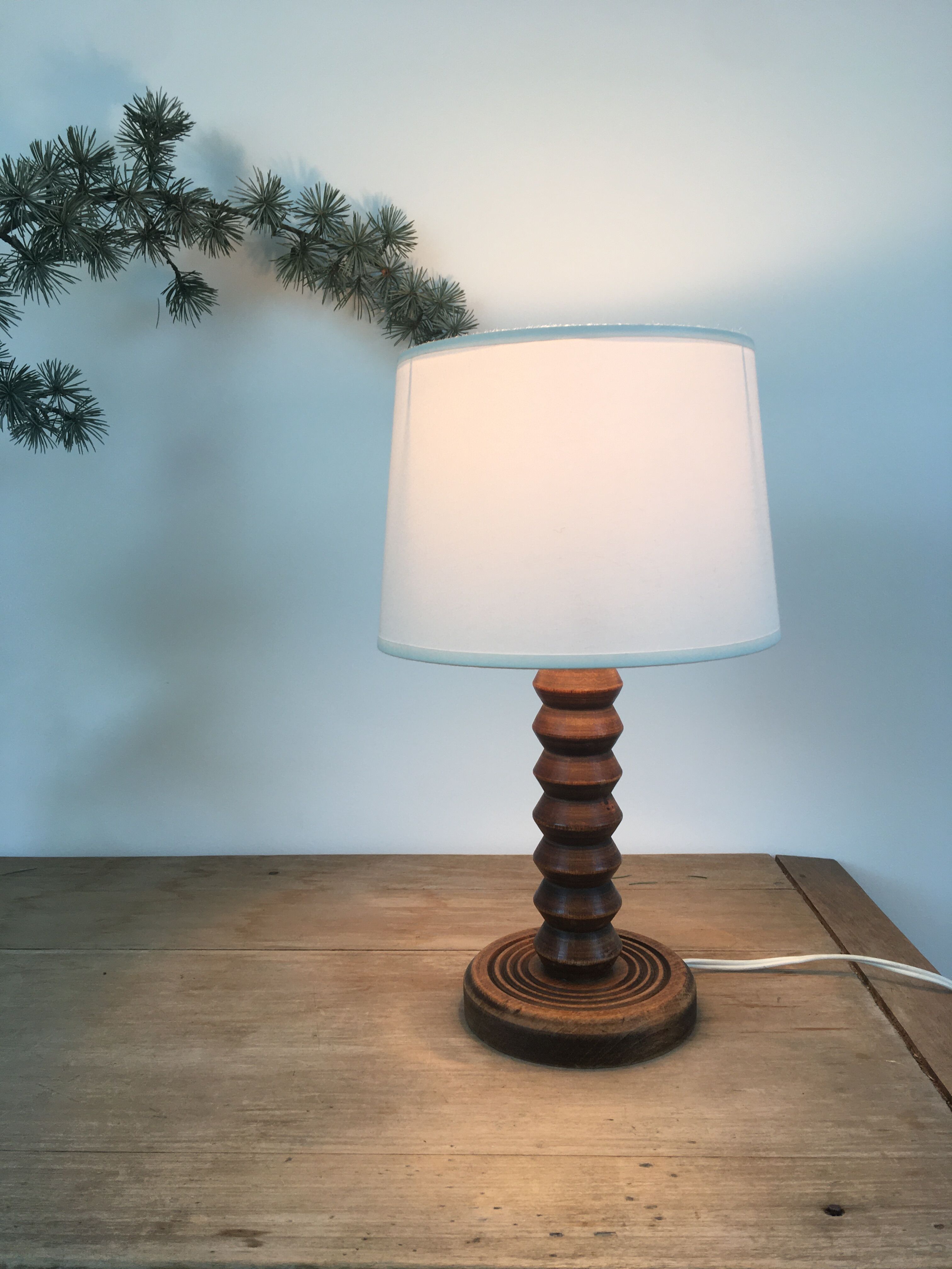 Solid wood lamp foot "zigzag" 40s-50s