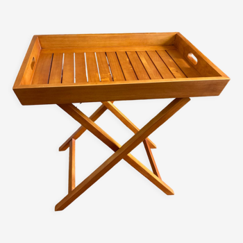 Removable wooden top with foldable legs