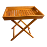 Removable wooden top with foldable legs