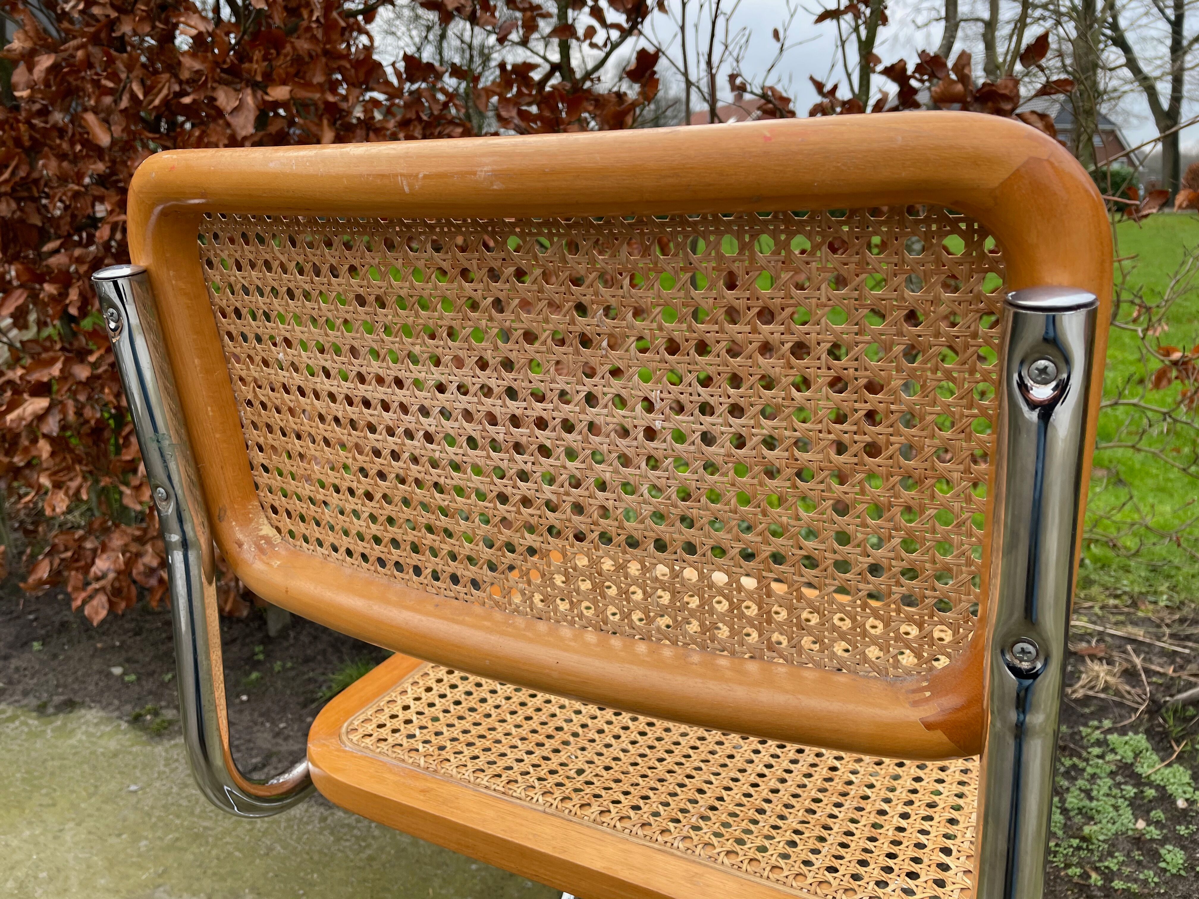 Lot of 4 Chairs Model Cesca designed by Marcel Breuer