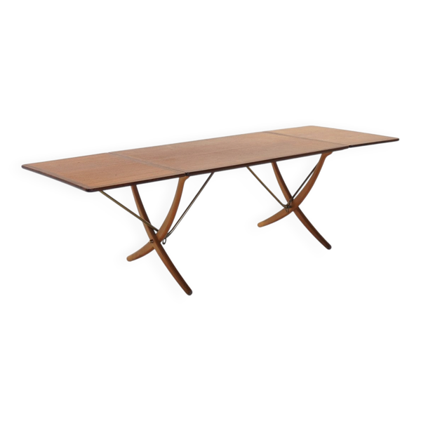Table à manger Model 304 Sabre par Hans J. Wegner pour Andreas Tuck, Danemark, années 1950.