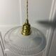 Vintage holophanous glass pendant lamp