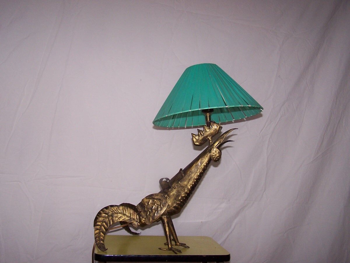 Lamp Zoomorphic Rooster metal 50s