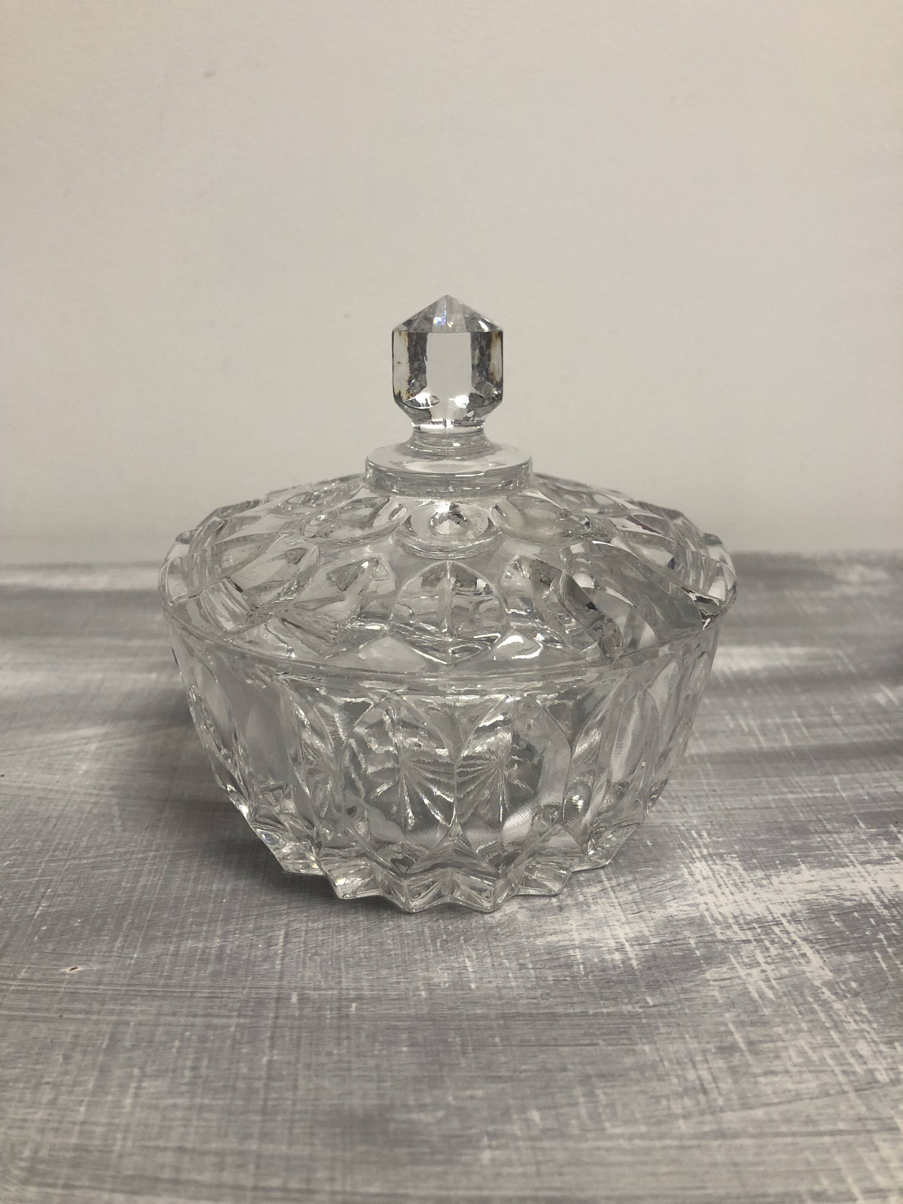 Adorable vintage chiseled glass jam maker