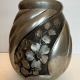 Tin vase signed R.Sitoleux