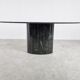 Vintage oval black marble dining table, 1970s
