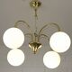 Elegant Gold Vintage Chandelier Mid Century Hollywood Regency Hanging Lamp