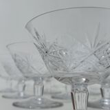 10 crystal champagne glasses from Saint Louis.