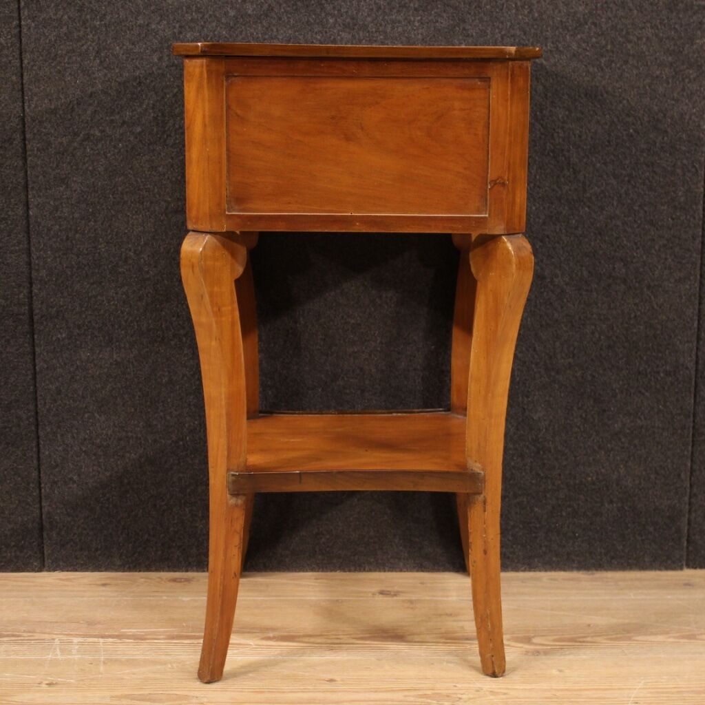 Italian side table in cherry, walnut and fruitwood