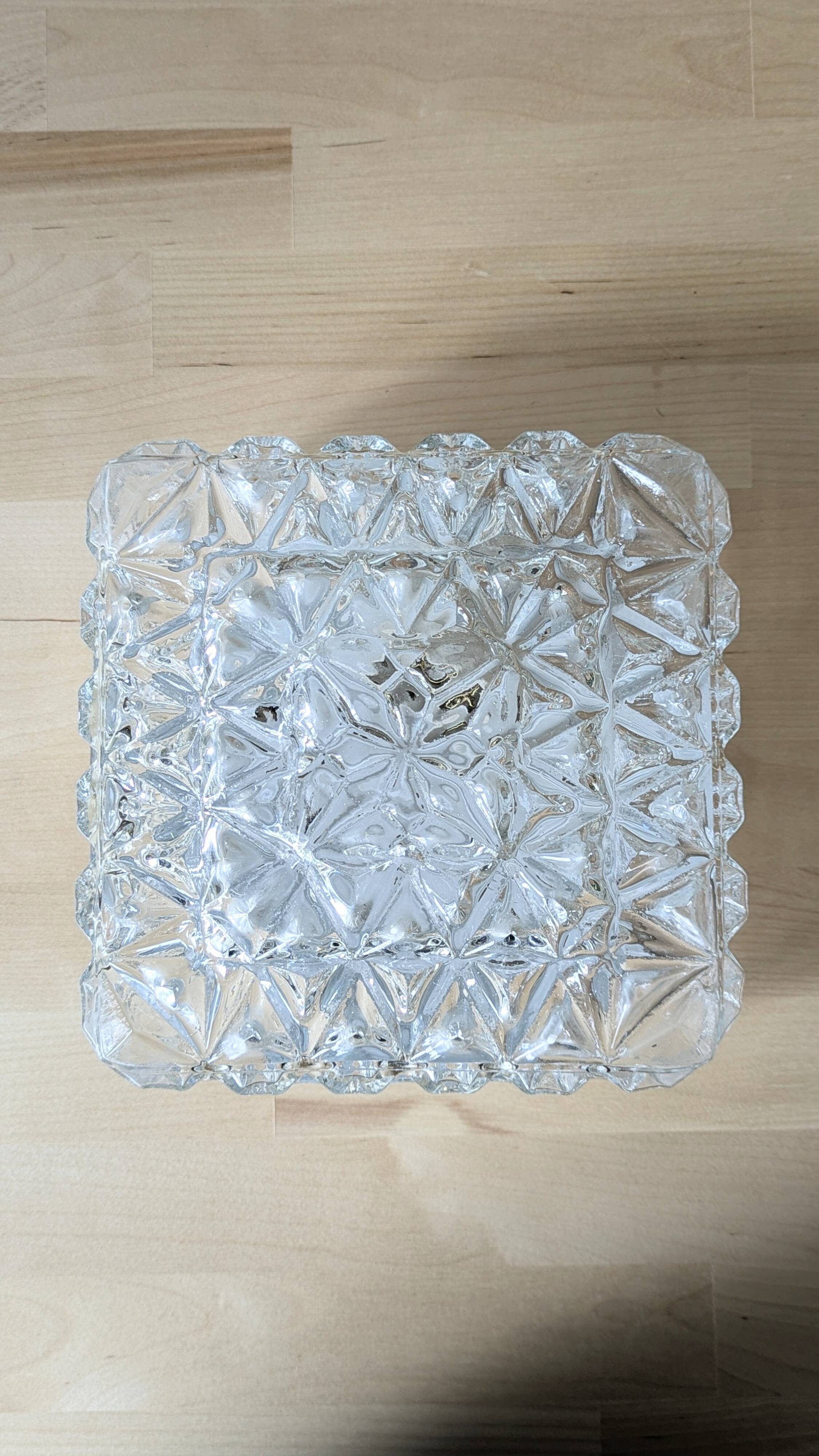 Square glass ceiling light