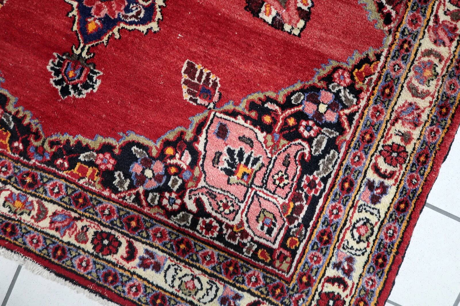 Tapis persan ancien Kazvin fait à la main 134 cm x 182 cm années 1920 - 1C1229