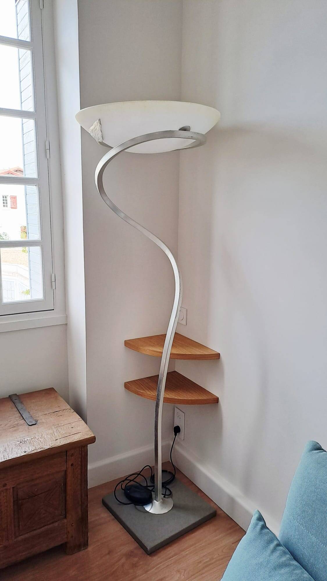 Alfea floor lamp by Enzo Ciampanili with Murano glass