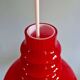 Trio of Space Age pendant lights in red opaline glass, Peill & Putzler, 1970