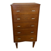 Chiffonnier, commode vintage en chêne et placage de chêne