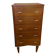 Vintage oak chest of drawers with oak veneer