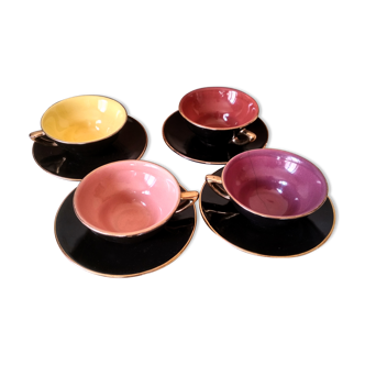 Set de 4 tasses à thé ou café des années 50
