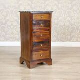 Small Biedermeier Mahogany Wood & Veneer Dresser with Marble Top, 1930s