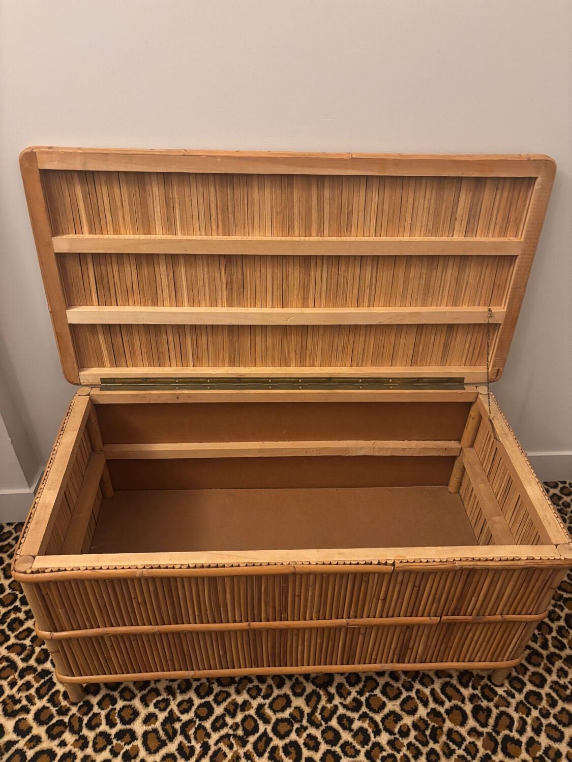 Rattan bank safe, 1950s