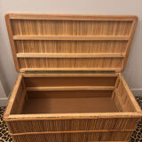 Rattan bank safe, 1950s