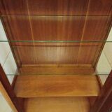 Solid wood display cabinet.