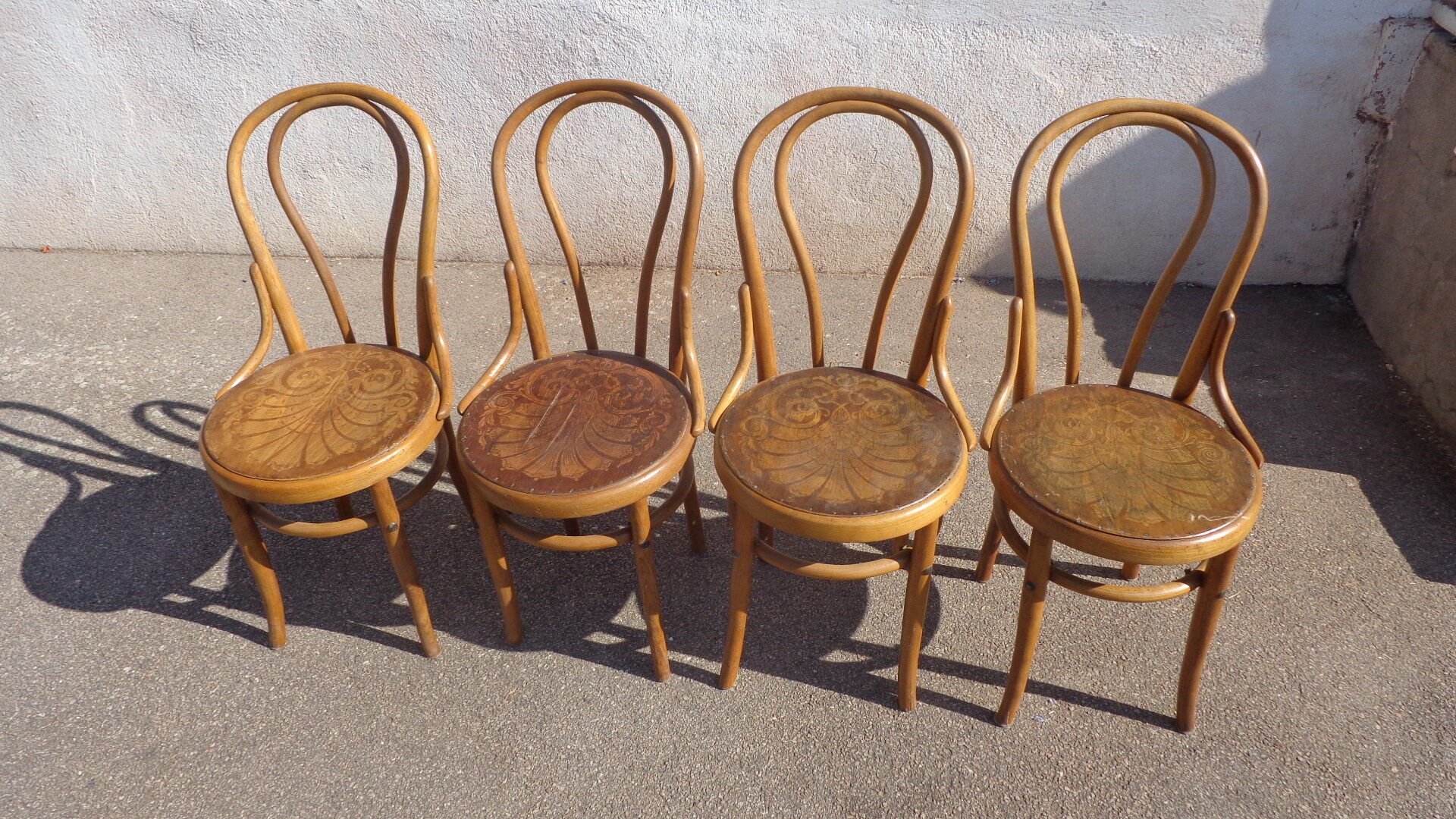 Set de 4 chaises luterma bois courbé