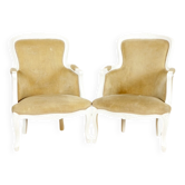 Fauteuils Bergère en hêtre de style rococo, début du 20e siècle, ensemble de 2