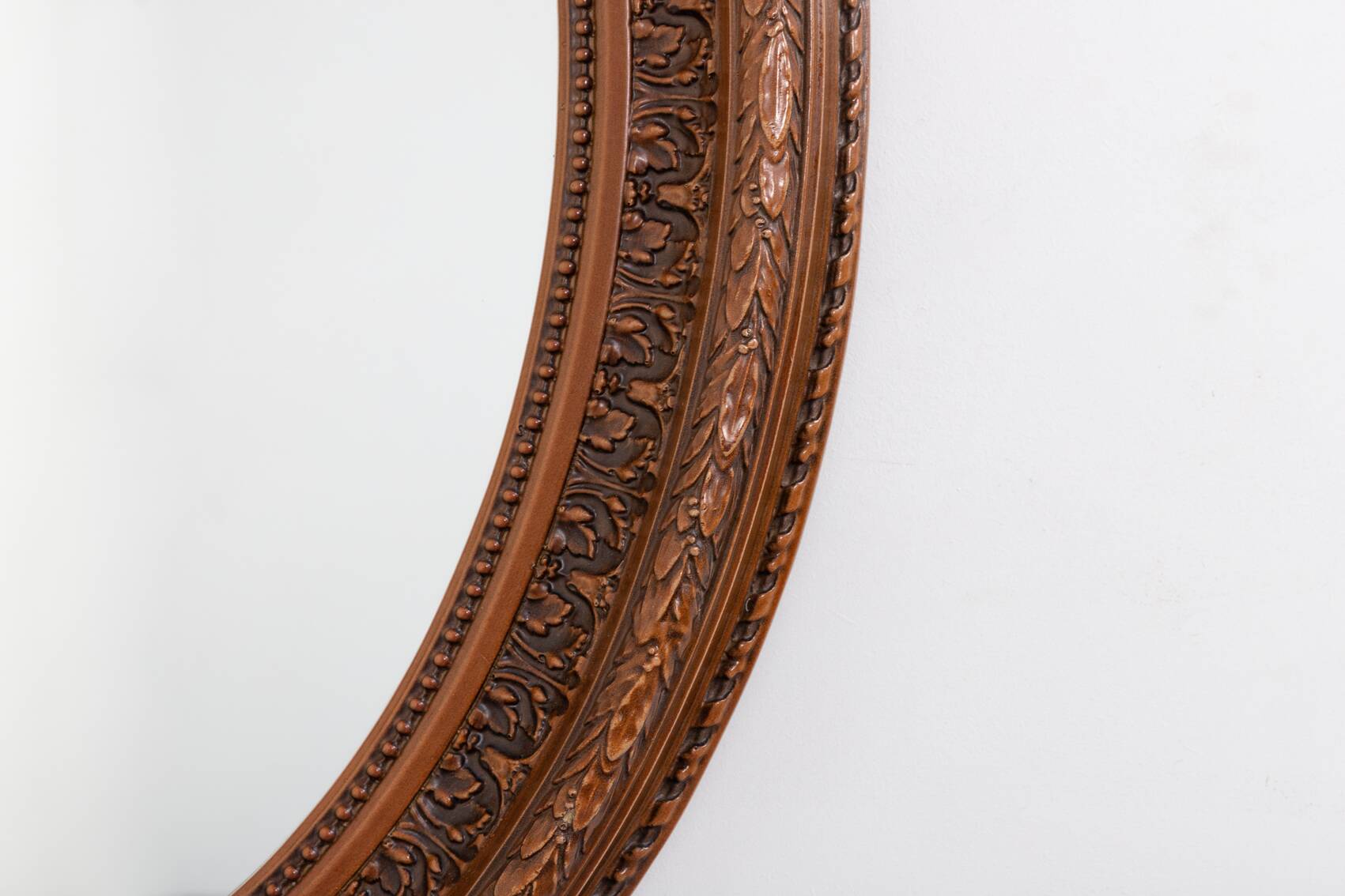 Miroir mural ovale vintage de design italien, années 1980