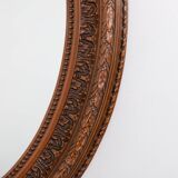 Miroir mural ovale vintage au design italien, 1980