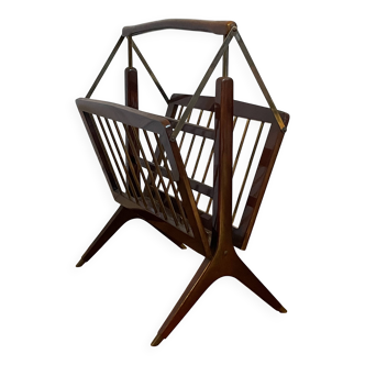 Vintage folding magazine rack by Cesare Lacca, Italian design 1960.