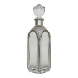 Magnificent crystal and silver-plated metal carafe bottle.