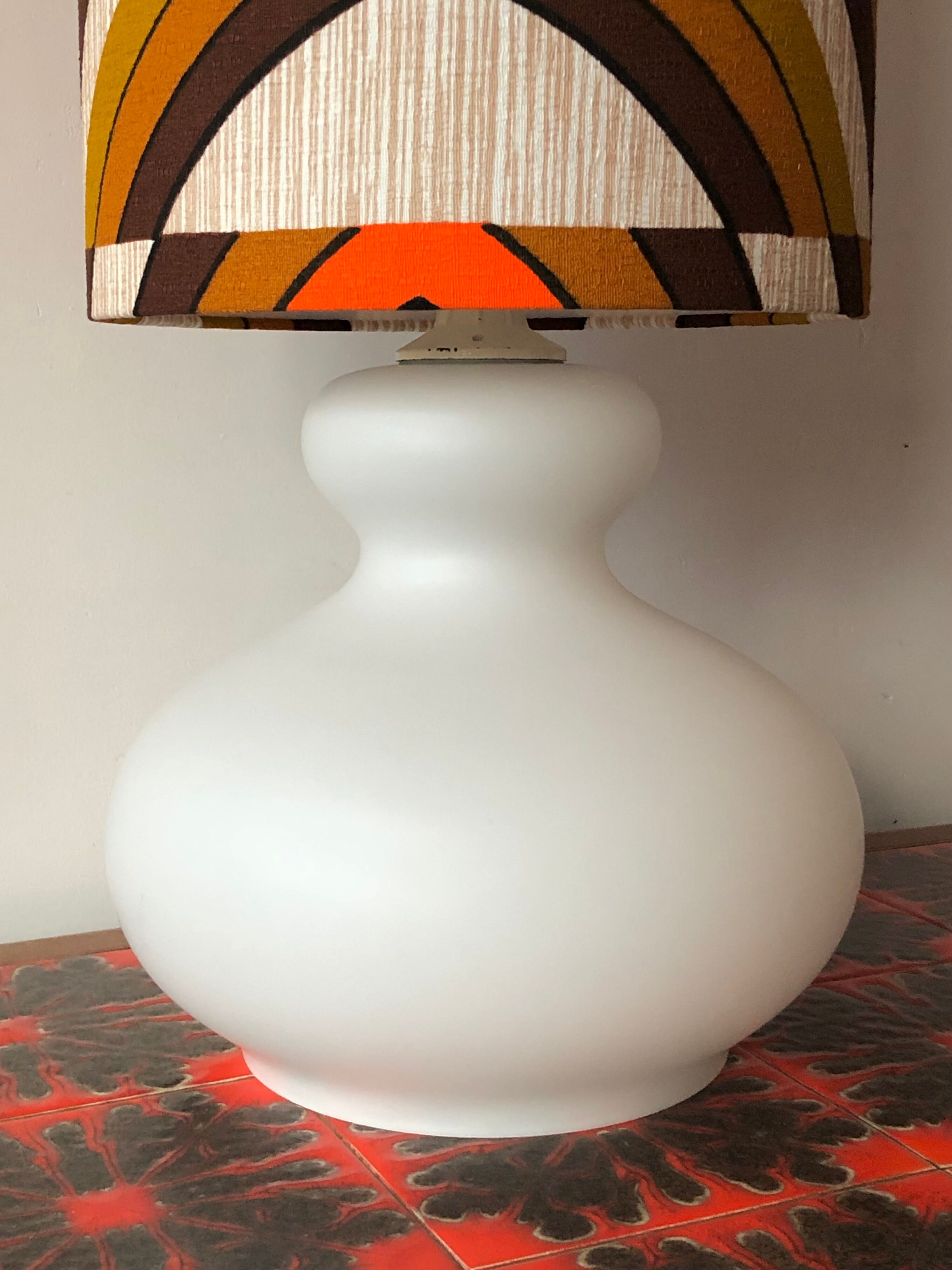 Opaline table lamp lampshade vintage fabric