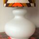 Opaline table lamp lampshade vintage fabric