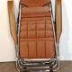 Fauteuil inclinable et pliant en skaï marron Maule Marga fabriqué en Italie vintage 1970